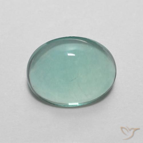 2.93ct Naturale Verde bluastro chiaro Fluorite, Ovale, Trasparente