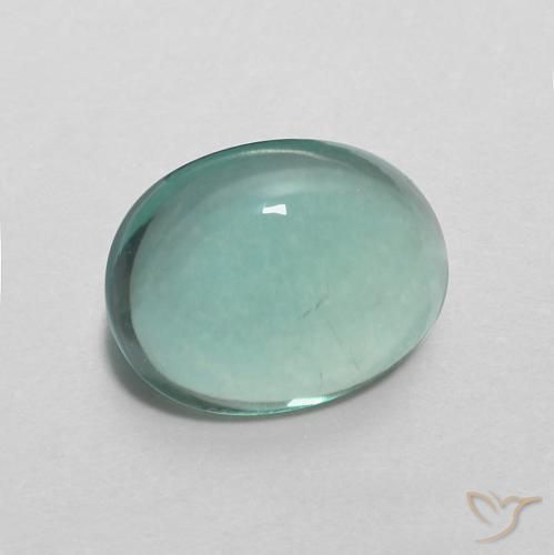 Fluorite Verde bluastro chiaro naturale da 2.93 ct, Ovale, Trasparente