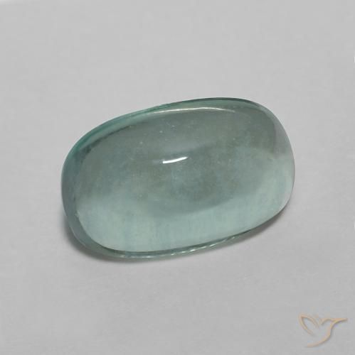 Fluorite Verde bluastro chiaro naturale da 3.12 ct, Ovale, Trasparente