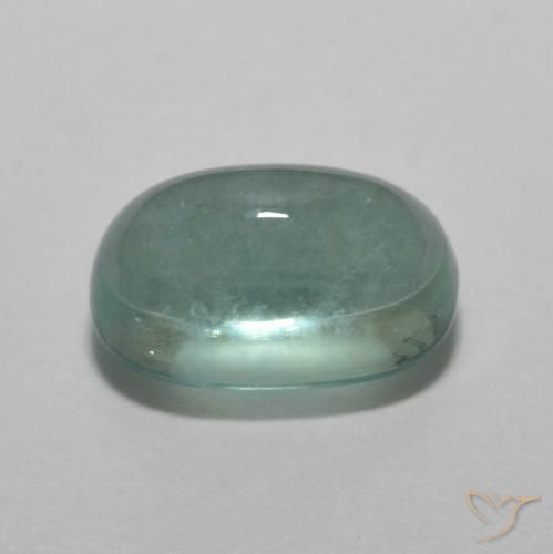 Fluorite Verde bluastro chiaro naturale da 3.12 ct, Ovale, Trasparente