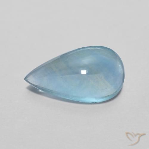 2.11ct Naturale Verde bluastro chiaro Fluorite, Forma a pera, Trasparente