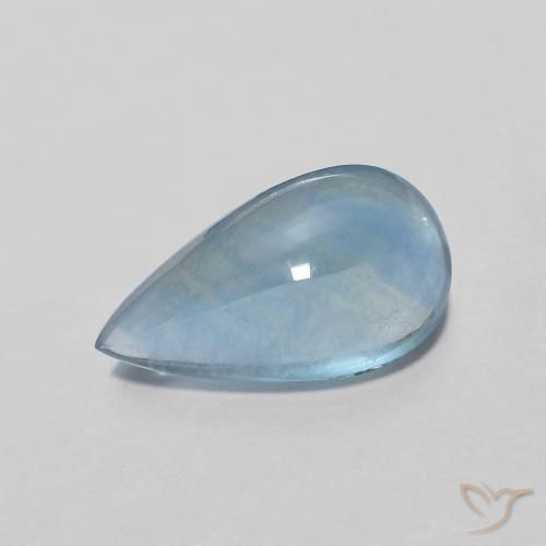 Fluorite Verde bluastro chiaro naturale da 2.11 ct, Forma a pera, Trasparente