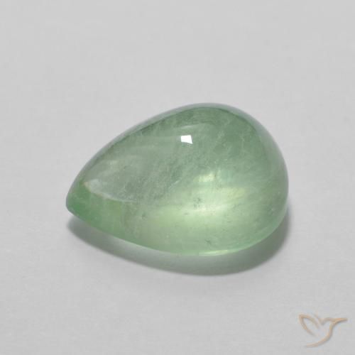 Fluorite Verde molto chiaro naturale da 3.00 ct, Forma a pera, Trasparente