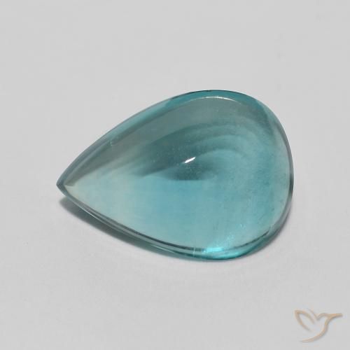 2.97ct Naturale Medium Dark Blue-Green Fluorite, Forma a pera, Trasparente