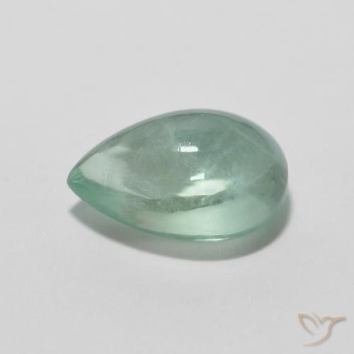 Fluorite Gray Forest Green naturale da 2.40 ct, Forma a pera, Trasparente