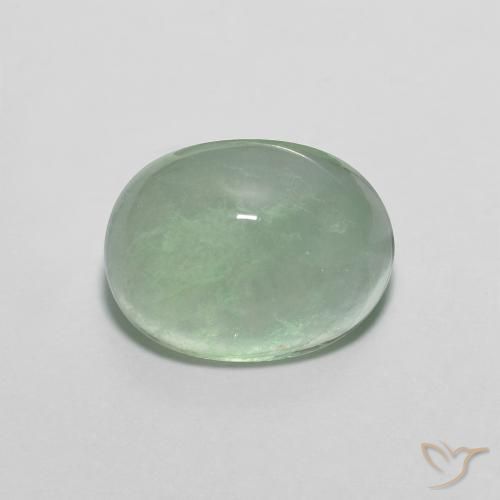 6.61ct Naturale Verde medio Fluorite, Ovale, Trasparente