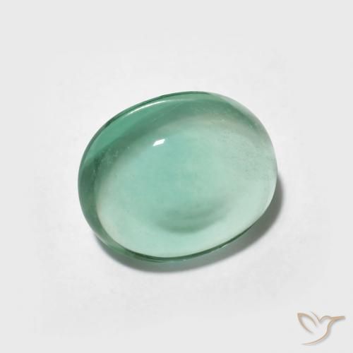Fluorite Verde bluastro chiaro naturale da 2.60 ct, Ovale, Trasparente