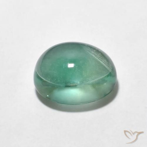 Fluorite Verde bluastro chiaro naturale da 2.60 ct, Ovale, Trasparente