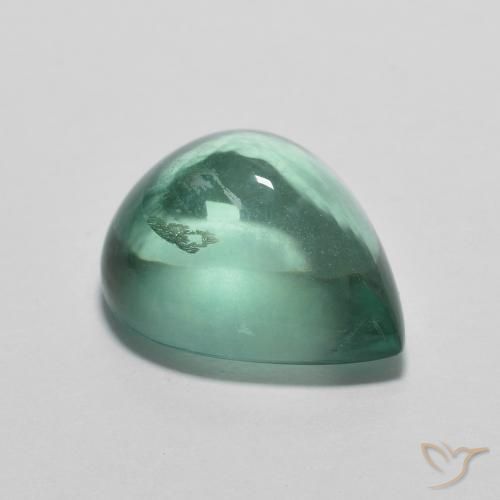 Fluorite Blu verde naturale da 4.81 ct, Forma a pera, Trasparente