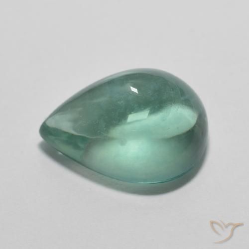 Fluorite Blu verde naturale da 4.81 ct, Forma a pera, Trasparente