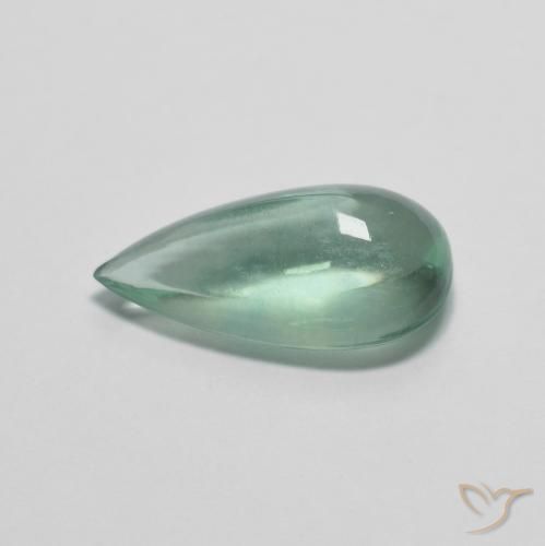 Fluorite Menta verde naturale da 3.00 ct, Forma a pera, Trasparente