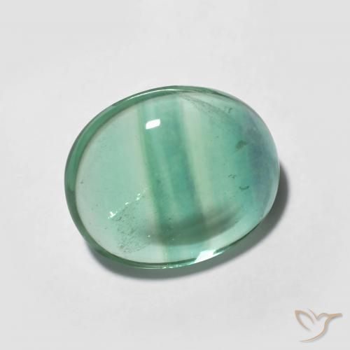 Fluorite Verde bluastro naturale da 4.24 ct, Ovale, Trasparente