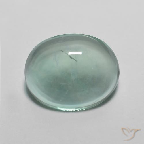 7.22ct Naturale Verde bluastro Fluorite, Ovale, Trasparente