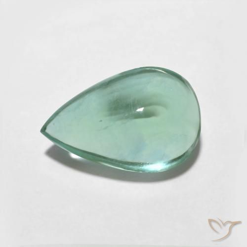 3.87ct Naturale Blu verde Fluorite, Forma a pera, Trasparente