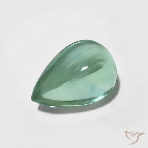 Fluorite Blu verde naturale da 3.87 ct, Forma a pera, Trasparente