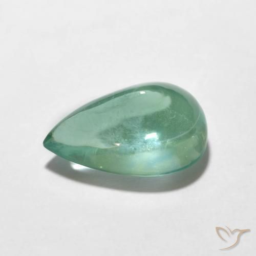 Fluorite Blu verde naturale da 3.87 ct, Forma a pera, Trasparente