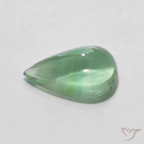 Fluorite Verde chiaro naturale da 3.66 ct, Forma a pera, Trasparente