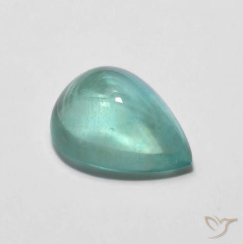 Fluorite Blu intenso verde naturale da 2.96 ct, Forma a pera, Trasparente