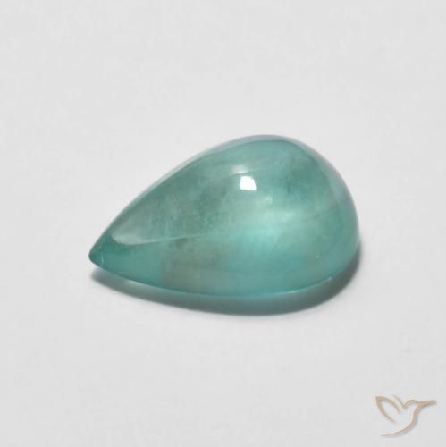 Fluorite Blu intenso verde naturale da 2.96 ct, Forma a pera, Trasparente