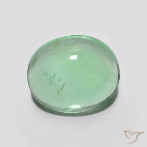 5.35ct Naturale Verde giallastro pallido Fluorite, Ovale, Trasparente