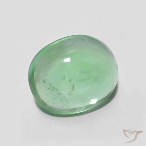 Fluorite Verde giallastro pallido naturale da 5.35 ct, Ovale, Trasparente