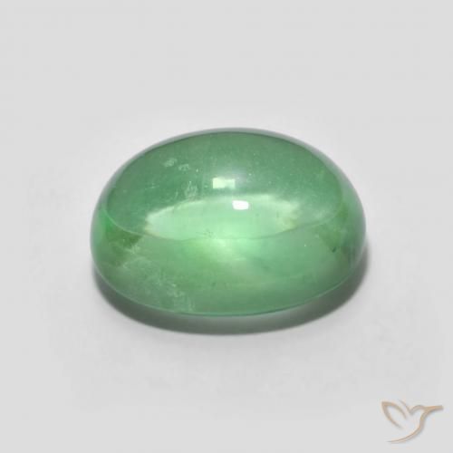 Fluorite Verde giallastro pallido naturale da 5.35 ct, Ovale, Trasparente