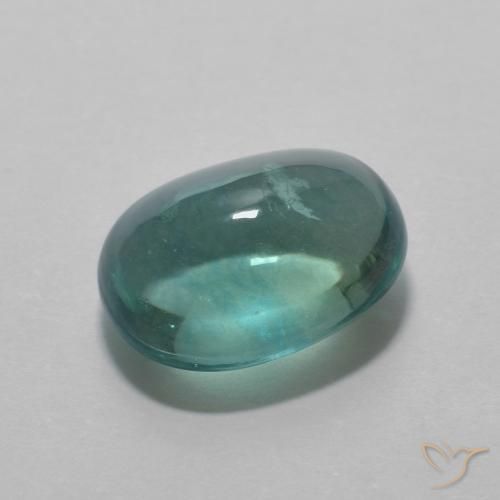 5.08ct Naturale Verde blu Fluorite, Ovale, Trasparente