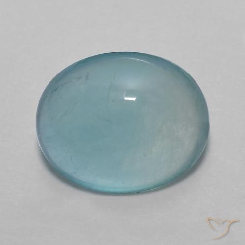 4.43ct Naturale Blu Medio Verde Fluorite, Ovale, Trasparente