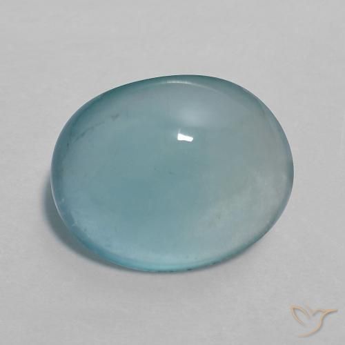 Fluorite Blu Medio Verde naturale da 4.43 ct, Ovale, Trasparente