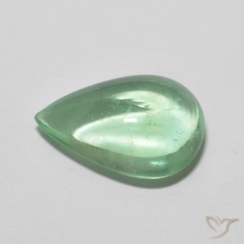 Fluorite Verde chiaro naturale da 5.58 ct, Forma a pera, Trasparente