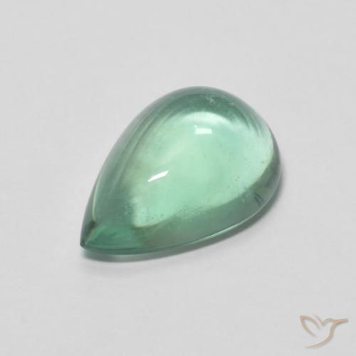 4.38ct Naturale Verde bluastro Fluorite, Forma a pera, Trasparente
