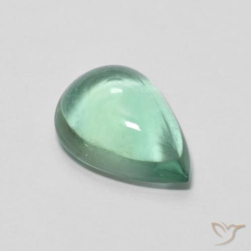 Fluorite Verde bluastro naturale da 4.38 ct, Forma a pera, Trasparente