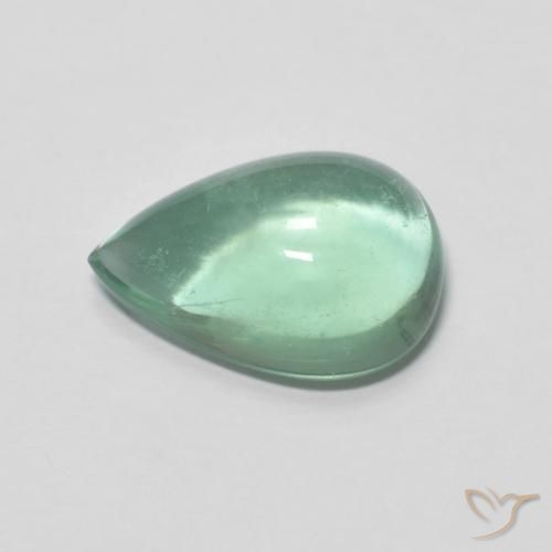 Fluorite Verde bluastro naturale da 4.38 ct, Forma a pera, Trasparente