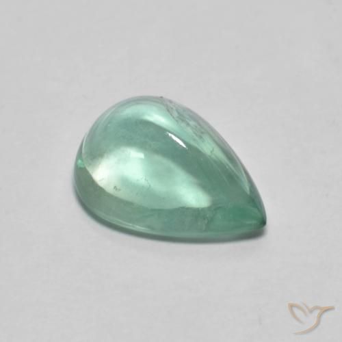 Fluorite Verde bluastro naturale da 2.31 ct, Forma a pera, Trasparente