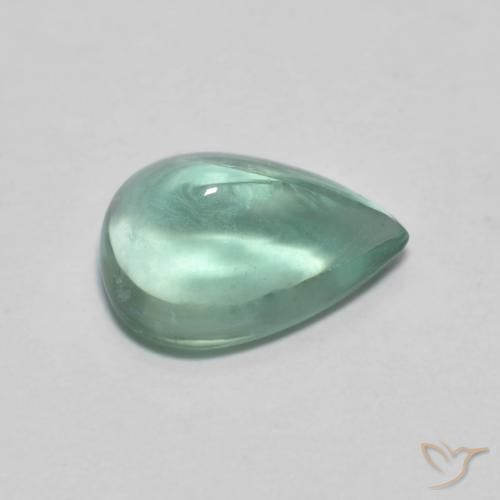 Fluorite Verde bluastro naturale da 2.31 ct, Forma a pera, Trasparente