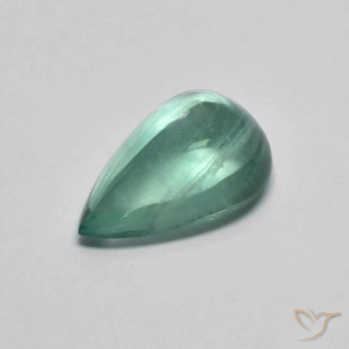 3.03ct Naturale Verde bluastro chiaro Fluorite, Forma a pera, Trasparente