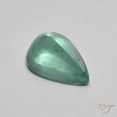 Fluorite Verde bluastro chiaro naturale da 3.03 ct, Forma a pera, Trasparente