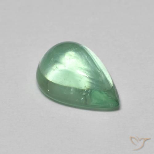 Fluorite Menta chiara naturale da 2.97 ct, Forma a pera, Trasparente