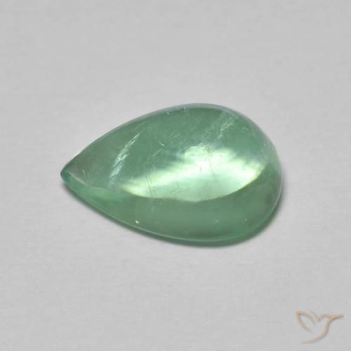 Fluorite Menta chiara naturale da 2.97 ct, Forma a pera, Trasparente