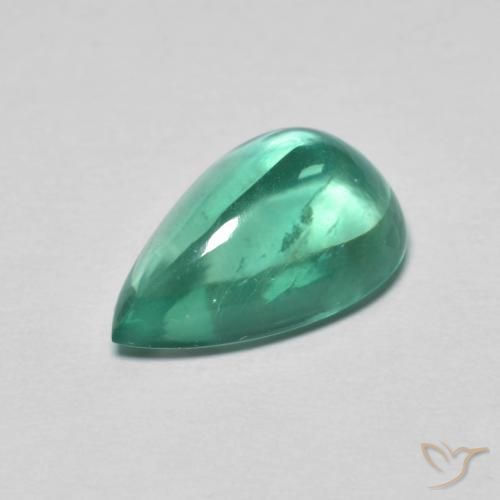 4.30ct Naturale Verde bluastro Fluorite, Forma a pera, Trasparente