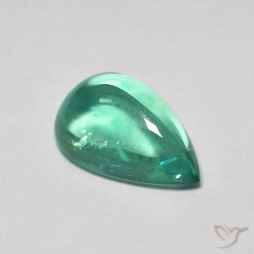 Fluorite Verde bluastro naturale da 4.30 ct, Forma a pera, Trasparente