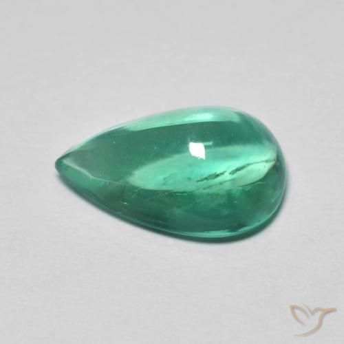 Fluorite Verde bluastro naturale da 4.30 ct, Forma a pera, Trasparente