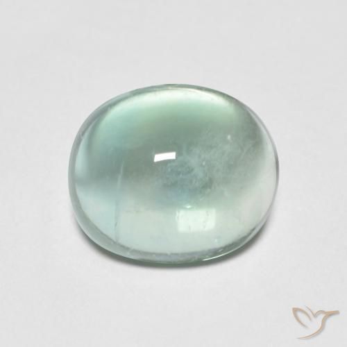 3.15ct Naturale Azzurro Verde molto chiaro Fluorite, Ovale, Trasparente