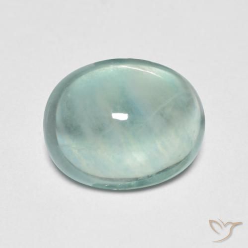 3.34ct Naturale Azzurro Verde molto chiaro Fluorite, Ovale, Trasparente
