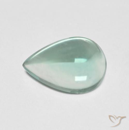 2.26ct Naturale Azzurro Verde molto chiaro Fluorite, Forma a pera, Trasparente