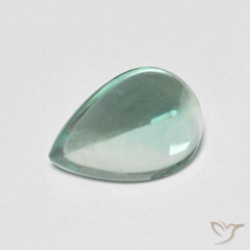 Fluorite Azzurro Verde molto chiaro naturale da 2.26 ct, Forma a pera, Trasparente