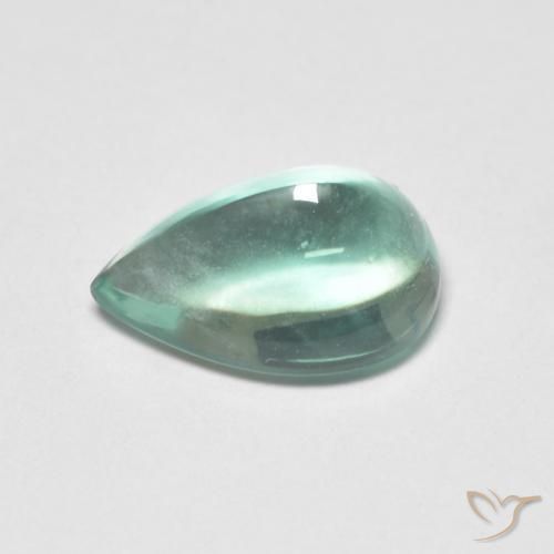 Fluorite Azzurro Verde molto chiaro naturale da 2.26 ct, Forma a pera, Trasparente