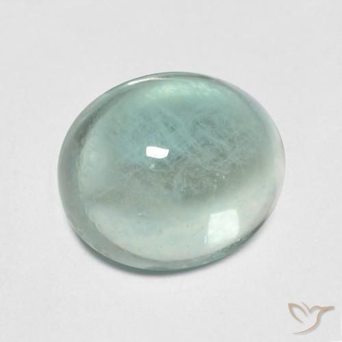Fluorite Verde bluastro chiaro naturale da 2.42 ct, Ovale, Trasparente