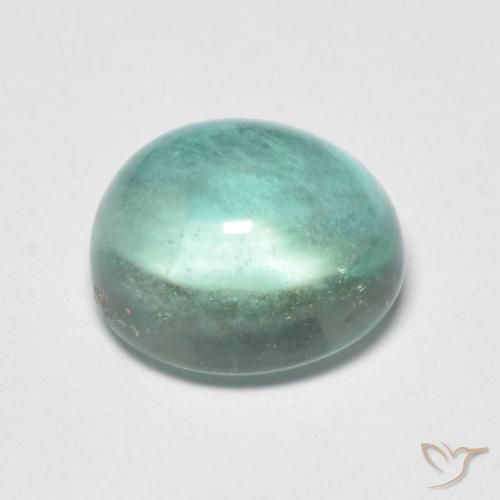 Fluorite Verde bluastro chiaro naturale da 2.42 ct, Ovale, Trasparente
