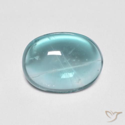 2.78ct Naturale Blu Medio Verde Fluorite, Ovale, Trasparente